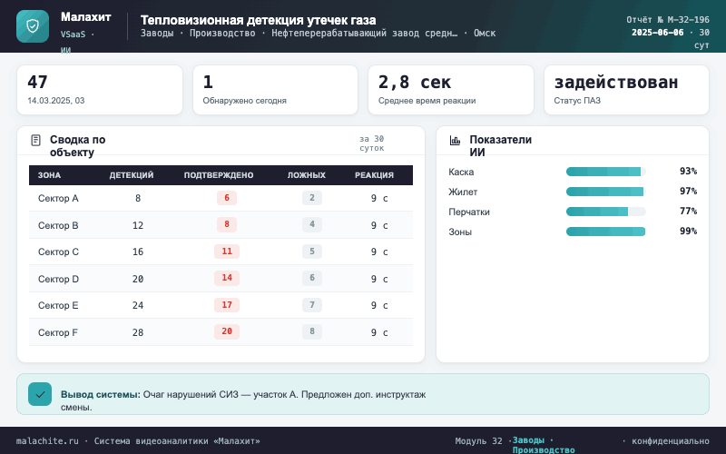 Отчёт за период — Система Малахит